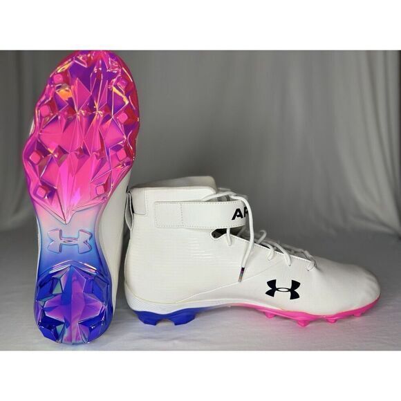 Under Armour NFL Crucial Catch Cancer‎ Awareness Cleats 3022445-101 Sz 16